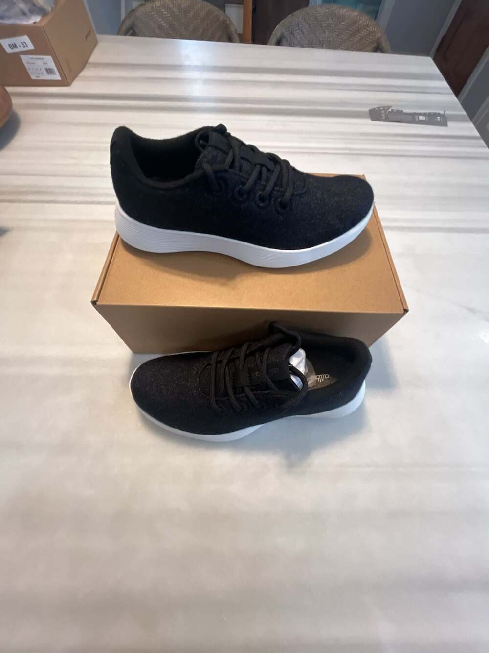 Allbirds Men's Wool Runner Go Black Sneakers with Box